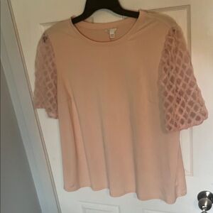 CATO Elegant Lace Sleeve Women's Top